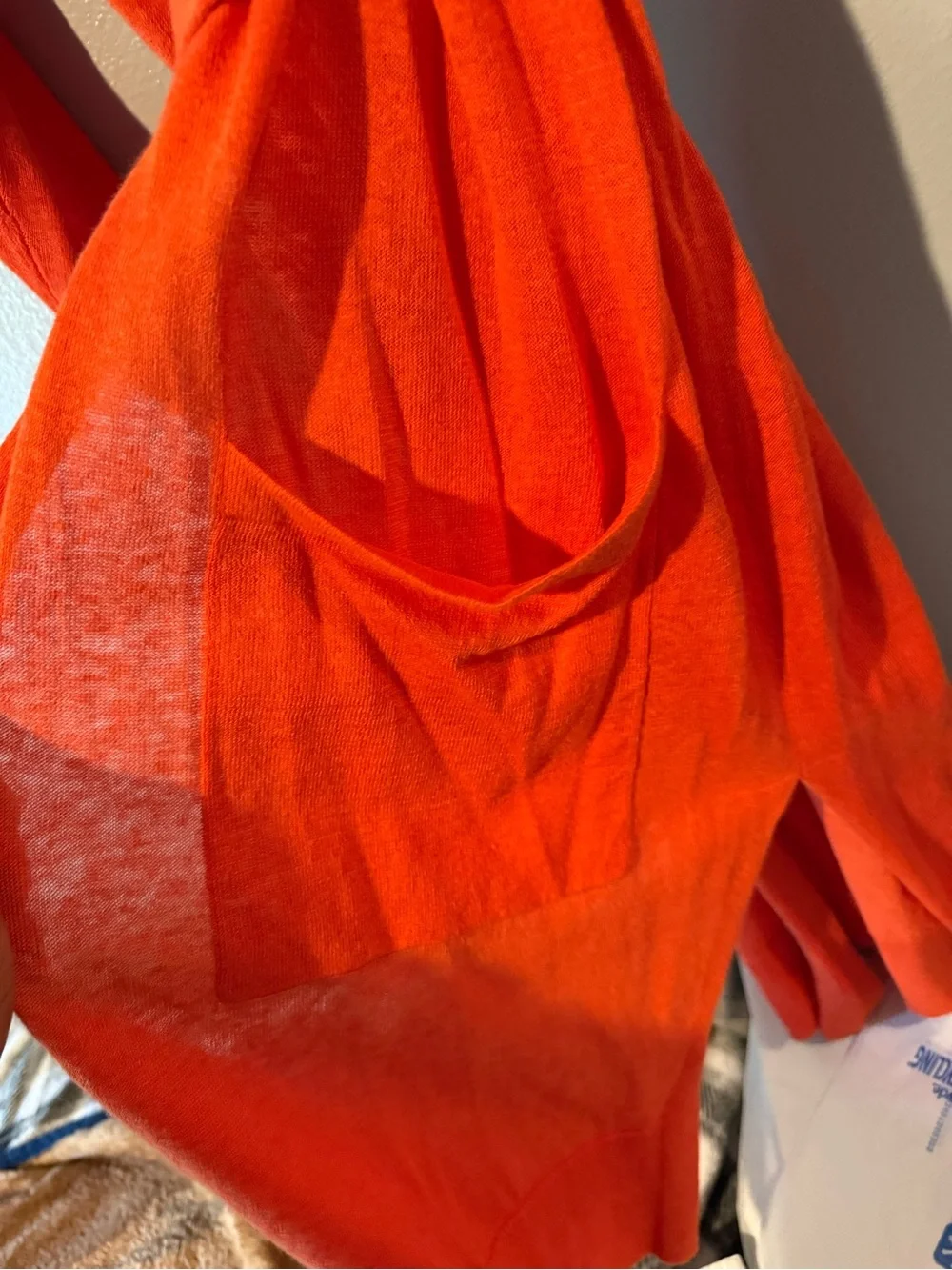 LOFT Orange Open-Front Long Cardigan - Picture 3 of 7
